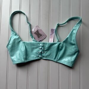 Savage Fenty Lingerie Rihanna Bra Queen of the Galaxy Blue Light Size Small NWT